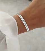 צמיד קשיח כסף 925 או ציפוי זהב עם חריטה אישית