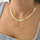 שרשרת סנייק עם תליון אות