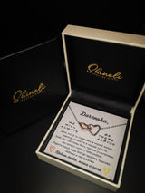 Подарок для любимой дочки | Подвеска "Связанные сердца" серебро 925 пробы покрыто золотом 14 каратов