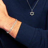 מתנה לגבר- צמיד חוליות קלאסי כסף 925 איטלקי עם ברכה אישית