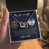 מתנה לגיוס - דגם לבבות מחוברים עם ברכה אישית ומרגשת