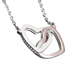 מתנה לילדה - שרשרת לבבות מחוברים עם ברכה מרגשת