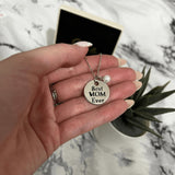 מתנה ליולדת מבן זוג, שרשרת עם כיתוב אמא הכי טובה