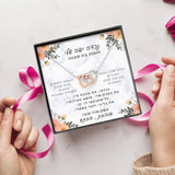 מתנה לנכדה לבת מצווה- שרשרת לבבות מחוברים עם ברכה אישית